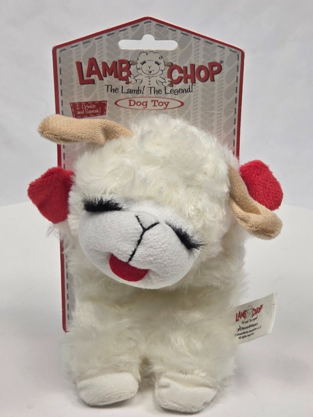 NWT MULTIPET DOG TOY LAMB CHOP MINI CRINKLE 6" WITH SQUEAKER